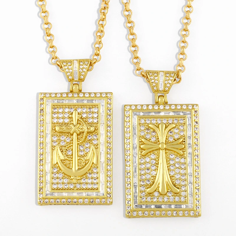 Clearance European and American clavicle chain cross Virgin Mary pendant necklace creative iron necklace nks35