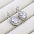    New style atmospheric versatile oval zircon copper earrings European and American temperament earrings wholesale