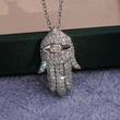 E-commerce new fashion Hand of Fatima hiphop micro-inlaid zircon pendant necklace jewelry sweater chain