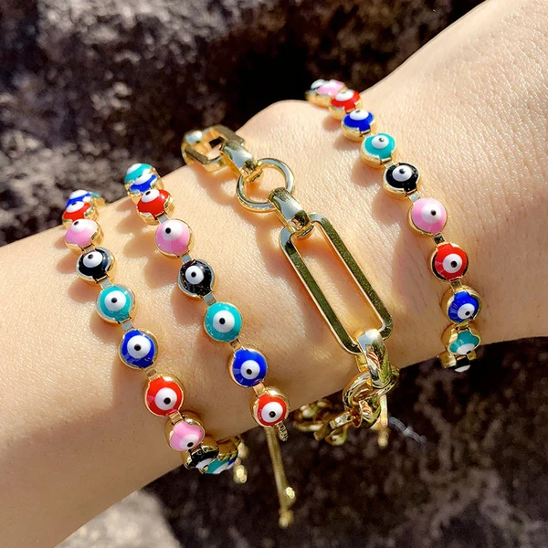 New accessories bohemian color vintage evil eye women's bracelet adjustable bracelet brc64