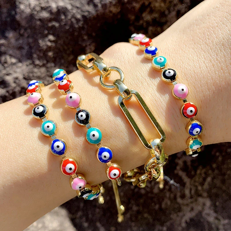 New accessories bohemian color vintage evil eye women's bracelet adjustable bracelet brc64