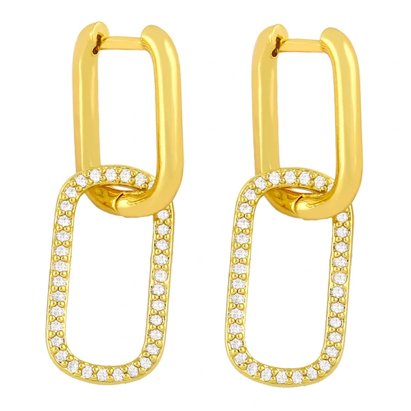 High-end European and American temperament Internet celebrity geometric earrings earrings female cold style simple diamond earrings earrings erv40