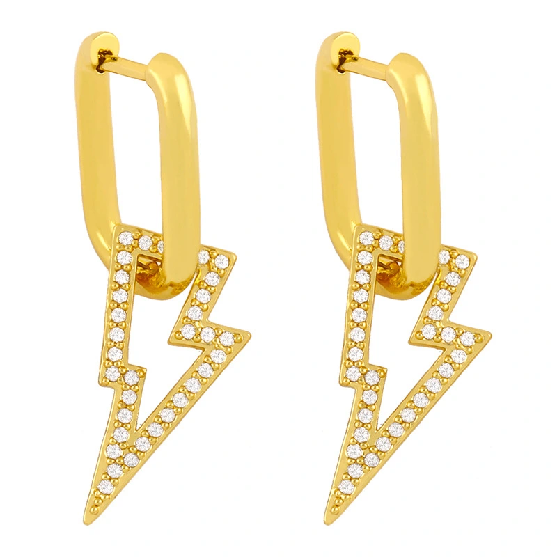 High-end European and American temperament Internet celebrity geometric earrings earrings female cold style simple diamond earrings earrings erv40