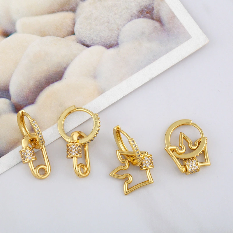 Clearance European and American earrings cold style temperament pin earrings ear buckle female niche all-match crown earrings erv59
