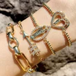 European and American minimalist cold style chain bracelet women's micro-inlaid zircon arrow bracelet net celebrity heart-shaped hand jewelry brc69