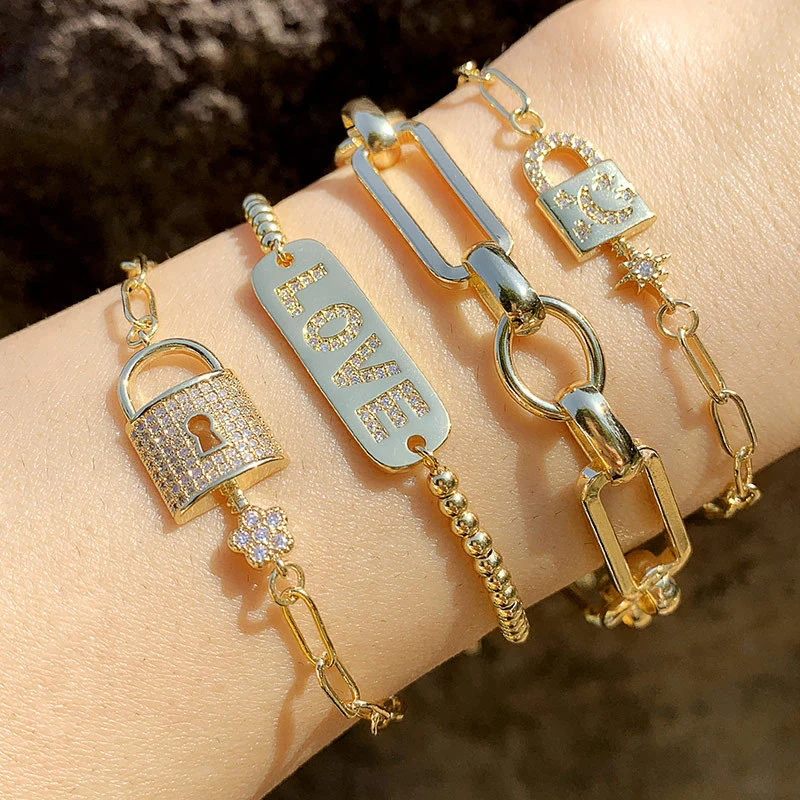 Internet celebrity bracelet cold style niche simple chain female bracelet personality all-match letter love bracelet brc66