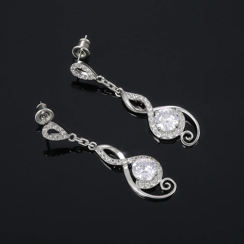 Fashionable new teardrop earrings, creative women's zircon earrings, exquisite wedding earrings, earrings wholesale