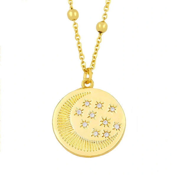 Clearance sale European and American fashion popular temperament personality diamond moon star women's necklace clavicle chain nks80