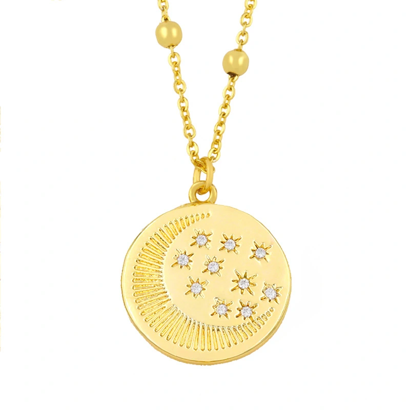 Clearance sale European and American fashion popular temperament personality diamond moon star women's necklace clavicle chain nks80