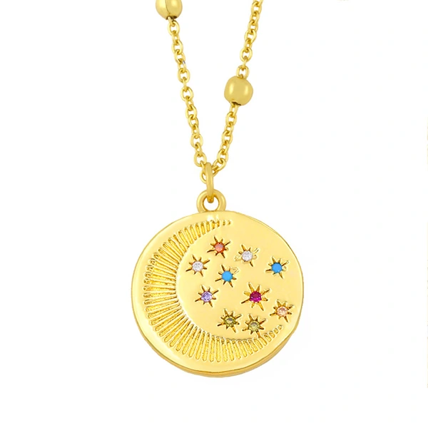 Clearance sale European and American fashion popular temperament personality diamond moon star women's necklace clavicle chain nks80