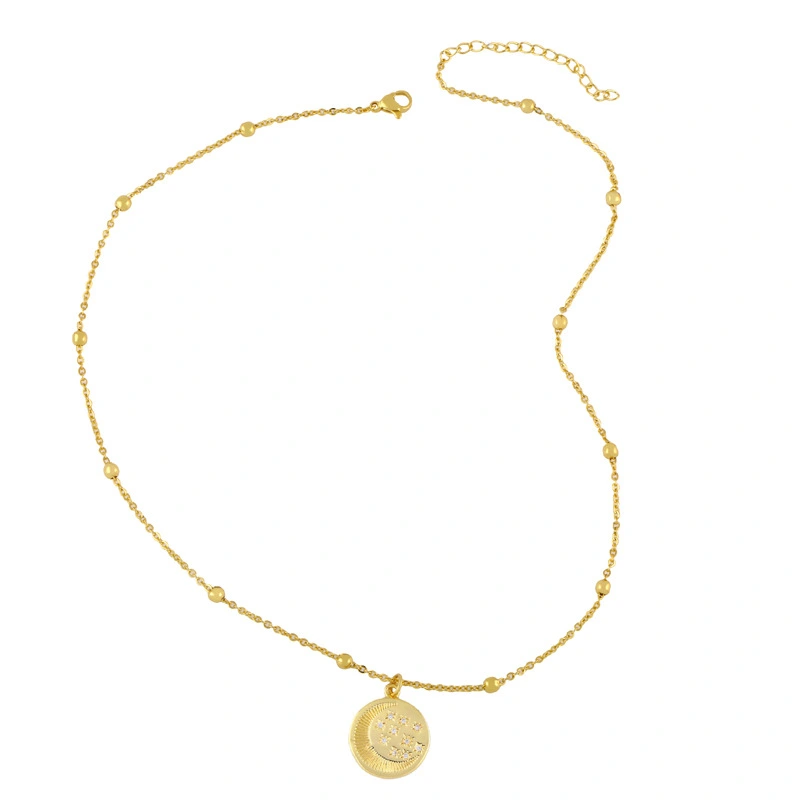 Clearance sale European and American fashion popular temperament personality diamond moon star women's necklace clavicle chain nks80