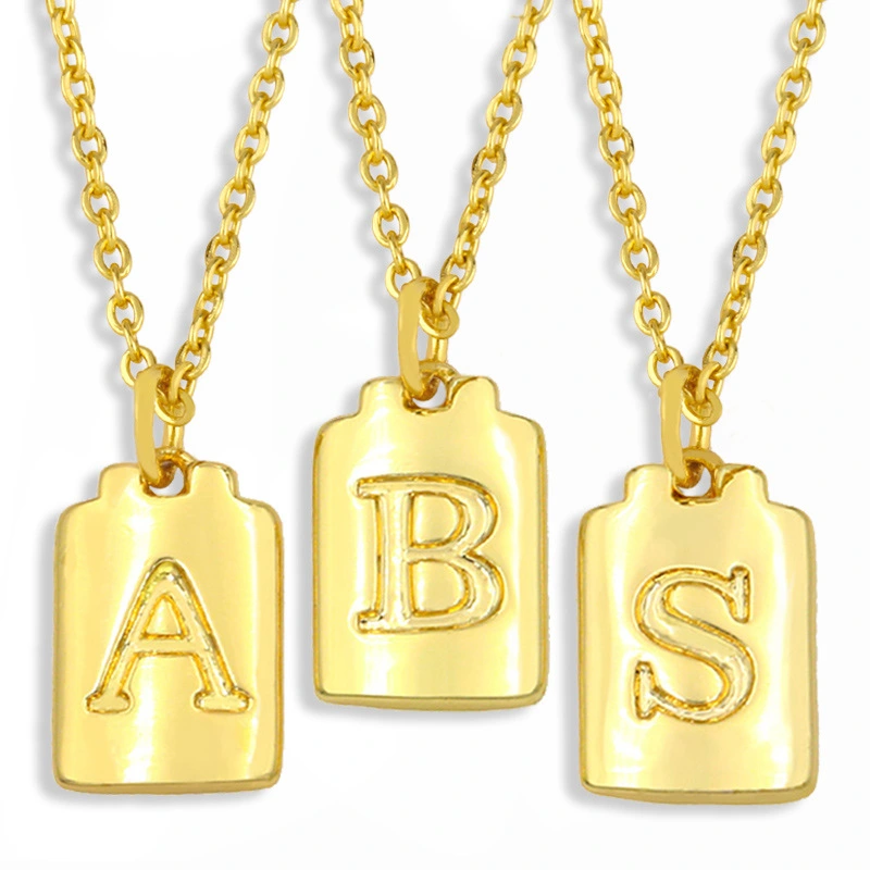 Clearance simple European and American glossy letter necklace accessories 26 English pendant necklace clavicle chain nks24