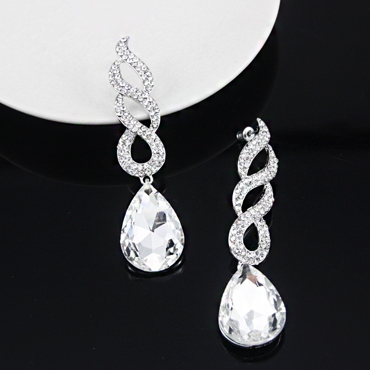 European and American high quality crystal flame earrings women's luxury high-end evening earrings earrings spot erg84