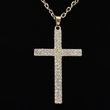 European and American rock hip-hop diamond-studded cross men's and women's long necklace sweater chain nkg80 pendant