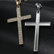 European and American rock hip-hop diamond-studded cross men's and women's long necklace sweater chain nkg80 pendant