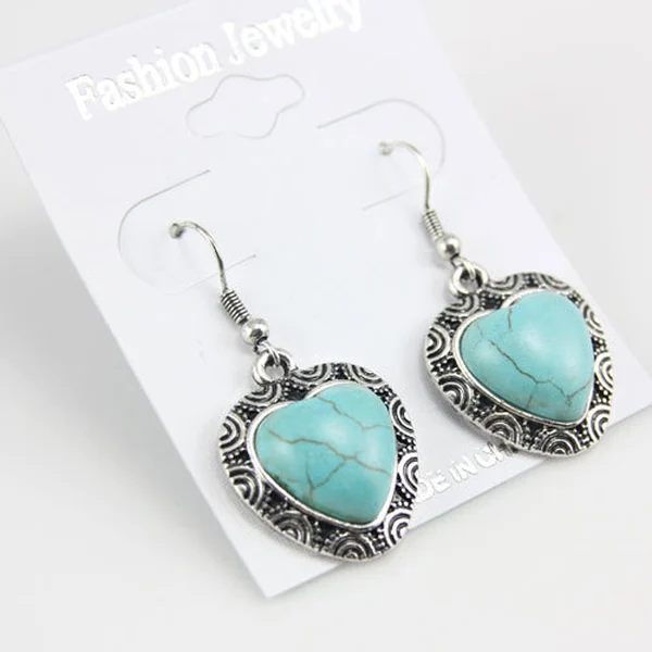 E-commerce Bohemian ethnic style retro turquoise ear hook women's evening party earrings earrings erf47