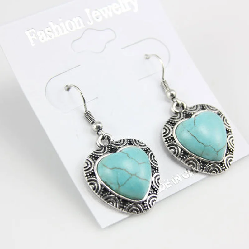 E-commerce Bohemian ethnic style retro turquoise ear hook women's evening party earrings earrings erf47