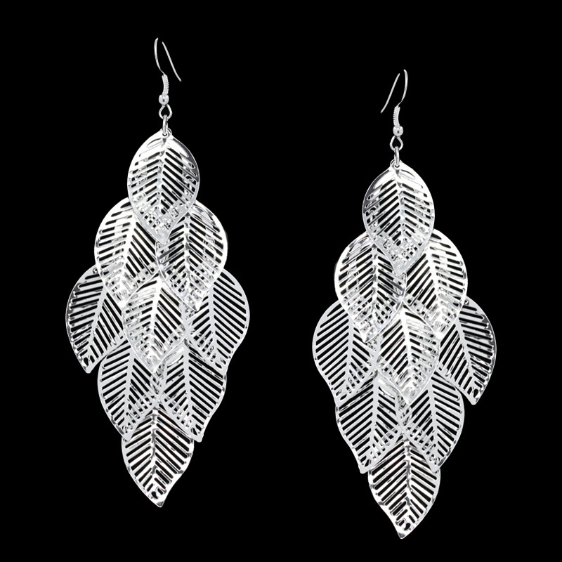 Korean new hollow leaf earrings female earrings earrings wholesale alloy earrings earrings era05
