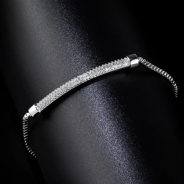 Hot selling fashion simple jewelry micro inlaid zircon full diamond bracelet box chain movable adjustable bracelet brk20