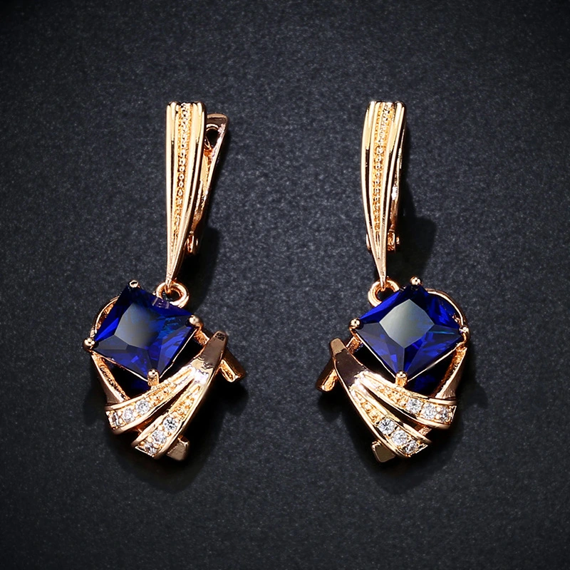 Micro-inlaid zircon electroplated real gold earrings new natural style earrings girls short earrings wholesale erj53