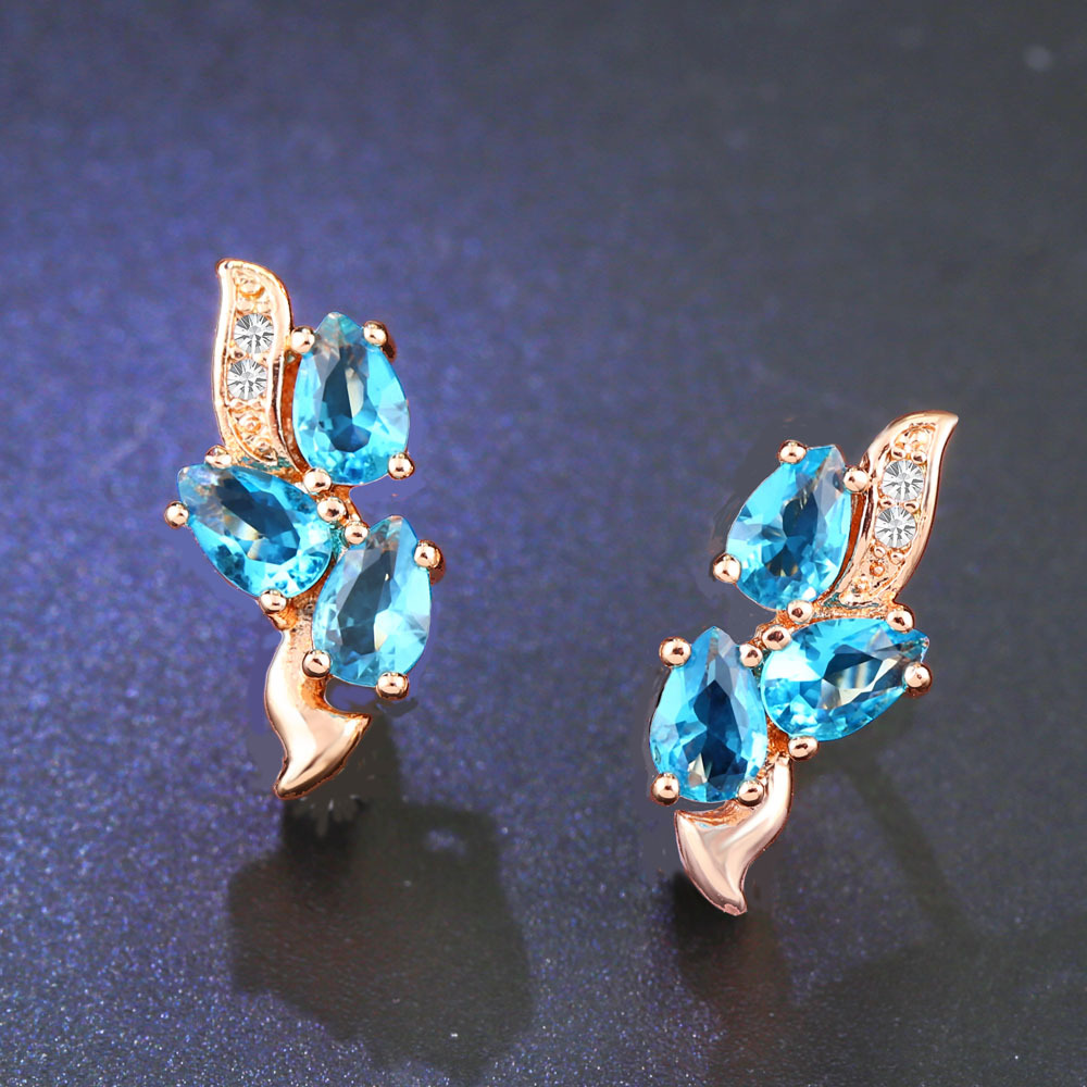 New topaz earrings micro-inlaid zircon earrings wholesale European and American women's evening jewelry erj79