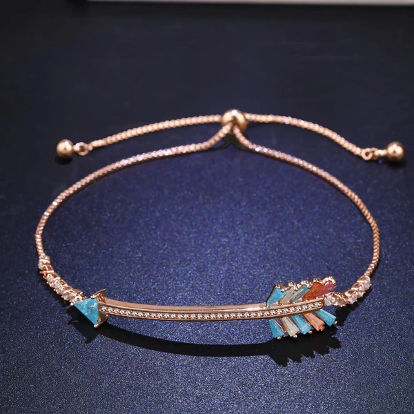 Internet celebrity bracelet micro inlaid colorful zircon bracelet fashion Cupid arrow girlfriend birthday gift brk60