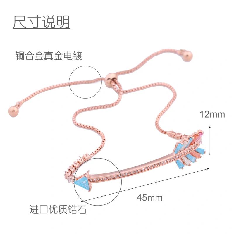 Internet celebrity bracelet micro inlaid colorful zircon bracelet fashion Cupid arrow girlfriend birthday gift brk60