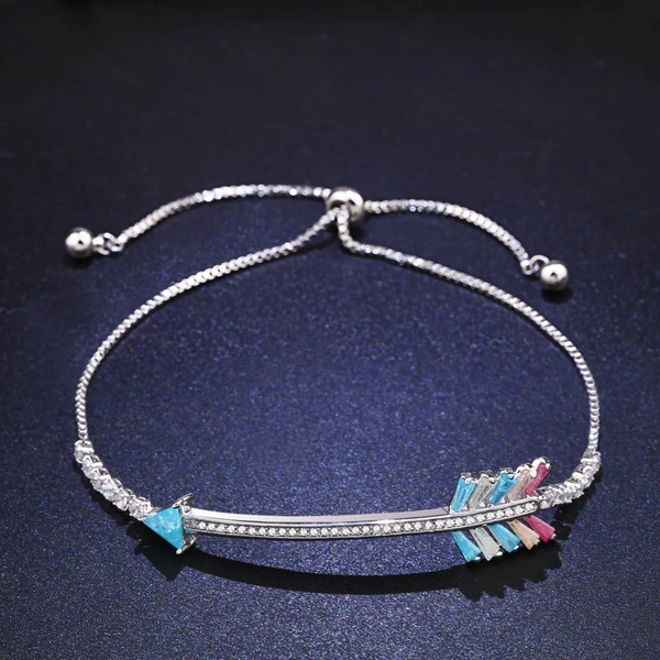 Internet celebrity bracelet micro inlaid colorful zircon bracelet fashion Cupid arrow girlfriend birthday gift brk60