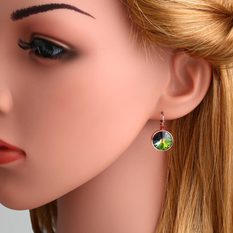 E-commerce specializes in European and American earrings AAA Swarovski diamond rose gold ear hooks Yiwu jewelry erj76