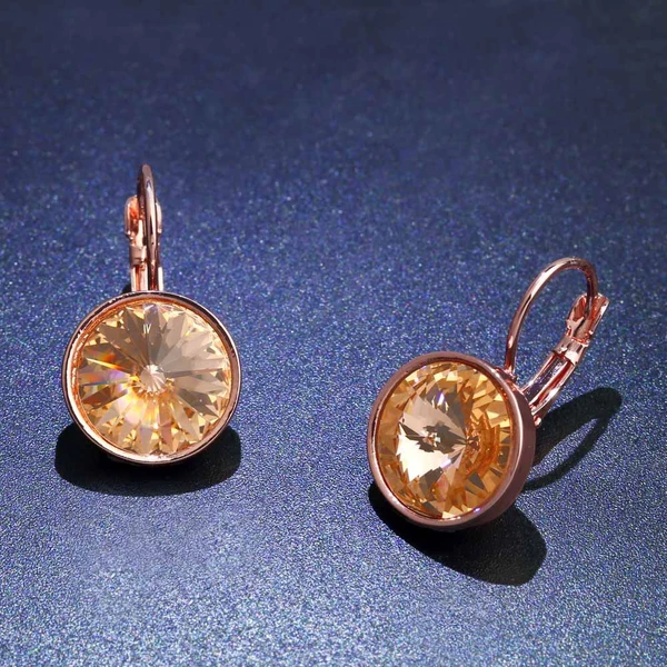 E-commerce specializes in European and American earrings AAA Swarovski diamond rose gold ear hooks Yiwu jewelry erj76