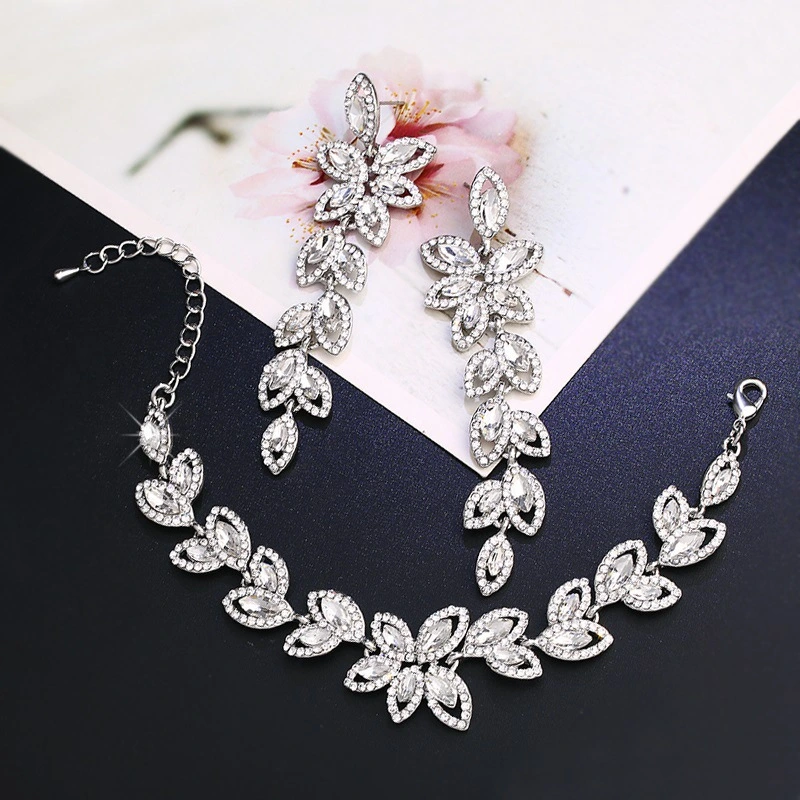 Source A imported rhinestone jewelry set high-end earrings and bracelets two-piece set direct sales bra02 jewelry