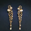 European and American popular bridal earrings jewelry long crystal tassel earrings ear studs wholesale erh69