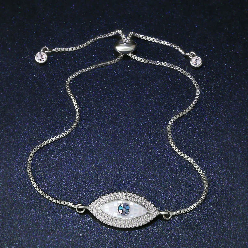 Hot selling copper micro inlaid zircon pull bracelet exotic devil eye jewelry bra04