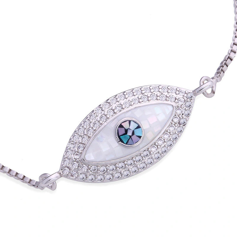 Hot selling copper micro inlaid zircon pull bracelet exotic devil eye jewelry bra04