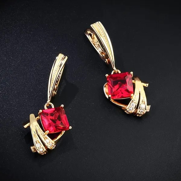 Micro-inlaid zircon electroplated real gold earrings new natural style earrings girls short earrings wholesale erj53