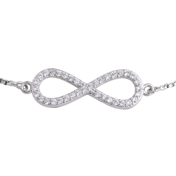 European and American minimalist fashion micro-inlaid zircon bracelet lucky number 8 infinite large hand jewelry direct sales bra07