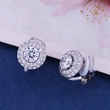Korean style short new simple geometric ear clip micro inlaid zircon earrings square round earrings wholesale erk48
