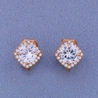 Korean style short new simple geometric ear clip micro inlaid zircon earrings square round earrings wholesale erk48