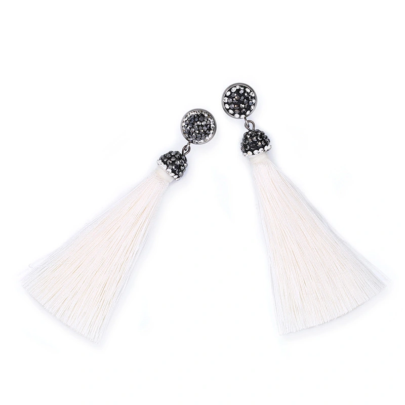 Hot selling new style long temperament tassel earrings high-end diamond earrings earrings for women erk69 light luxury