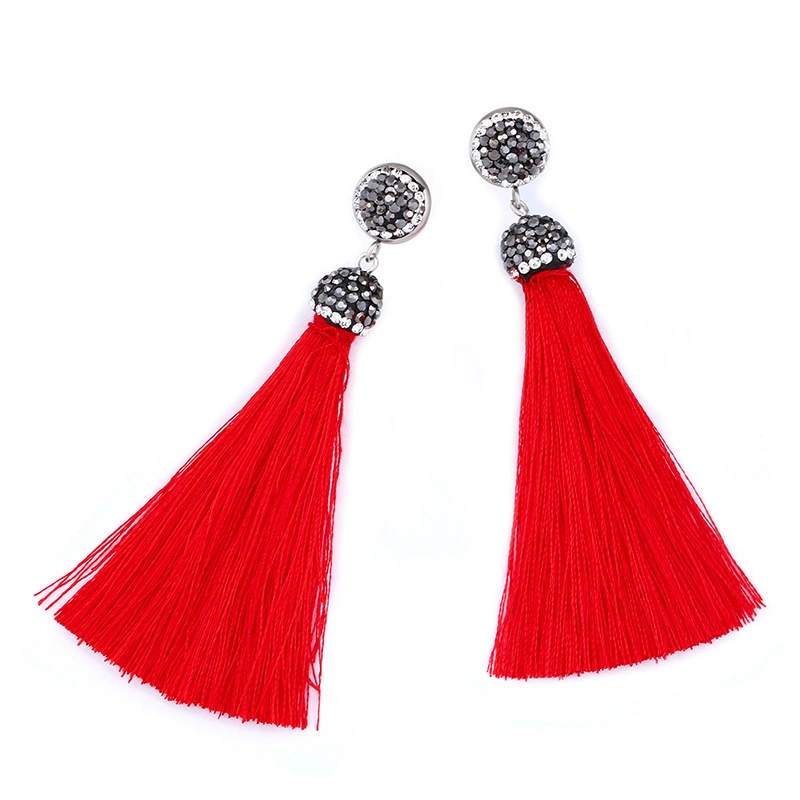 Hot selling new style long temperament tassel earrings high-end diamond earrings earrings for women erk69 light luxury