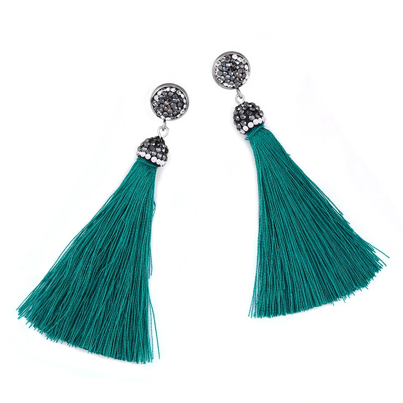 Hot selling new style long temperament tassel earrings high-end diamond earrings earrings for women erk69 light luxury