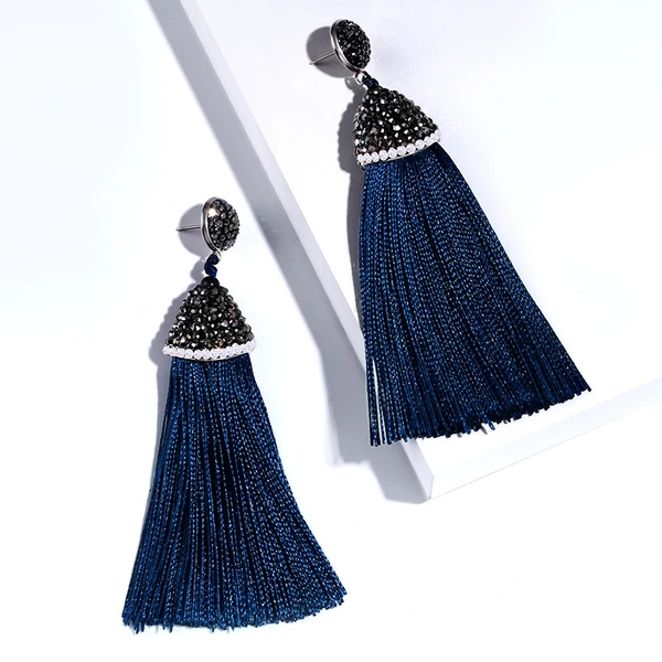 Hot selling European and American exaggerated tassel earrings simple ethnic style long earrings erk68