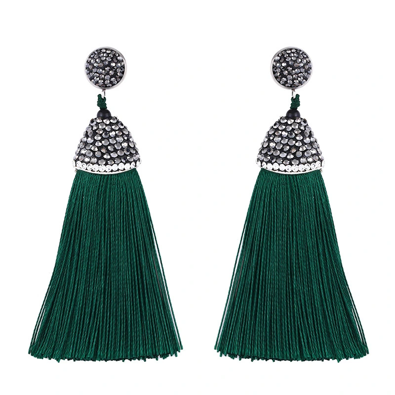 Hot selling European and American exaggerated tassel earrings simple ethnic style long earrings erk68