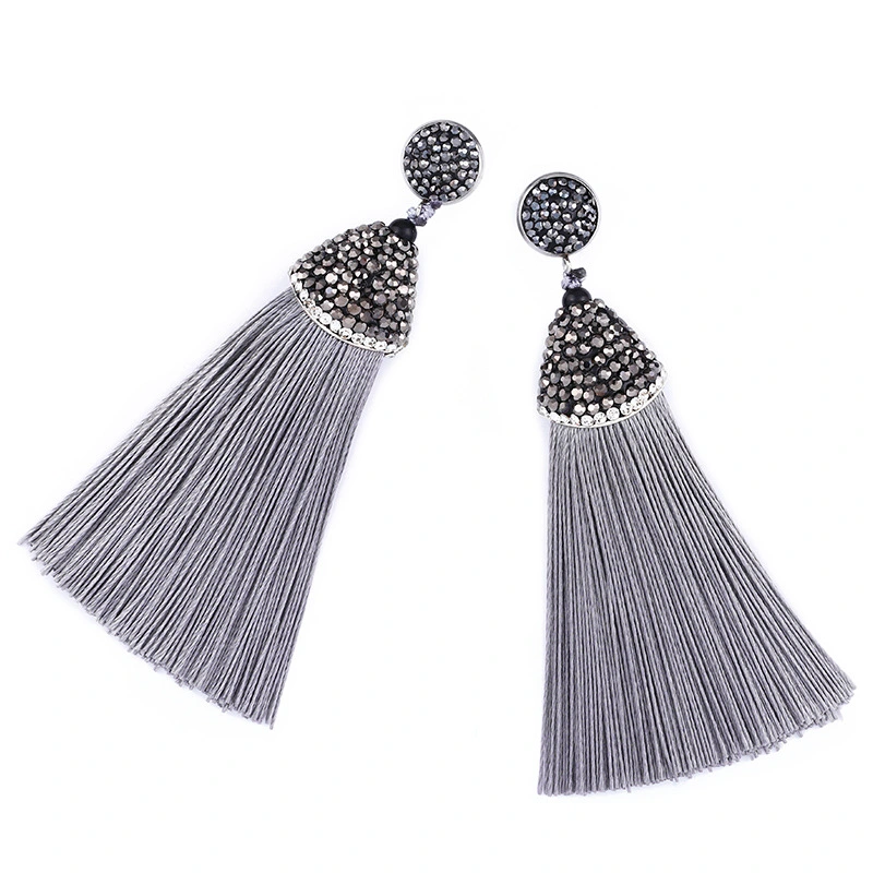 Hot selling European and American exaggerated tassel earrings simple ethnic style long earrings erk68