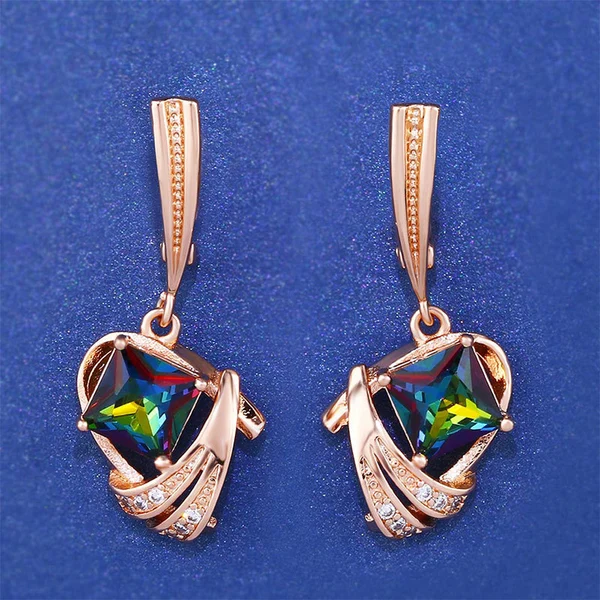 Micro-inlaid zircon electroplated real gold earrings new natural style earrings girls short earrings wholesale erj53