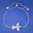 Fashionable and simple European and American angel wing bracelet copper zirconium micro-inlaid jewelry lovers jewelry bra35