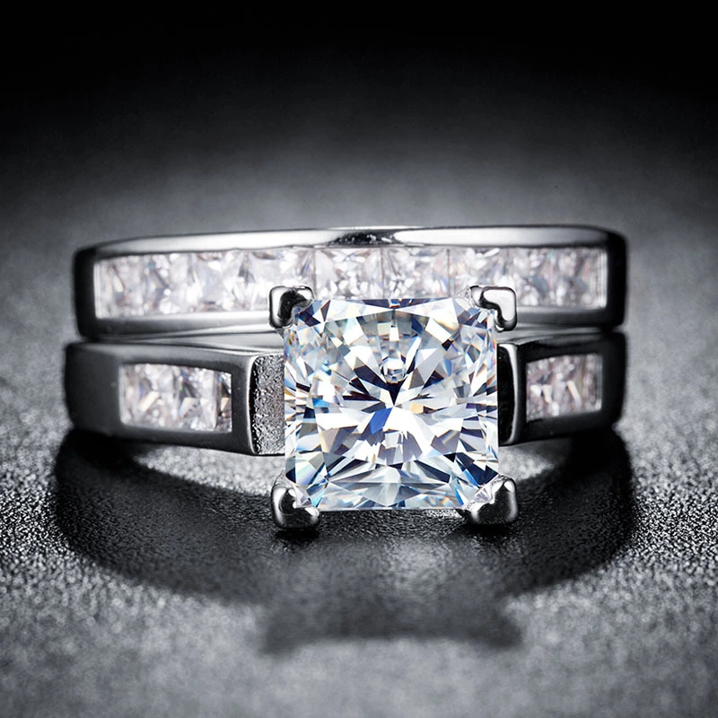   Hot selling couple rings for men and women with diamonds, silver-plated 18k gold rings, zircon jewelry spot wholesale