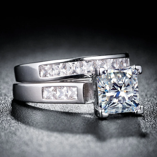   Hot selling couple rings for men and women with diamonds, silver-plated 18k gold rings, zircon jewelry spot wholesale