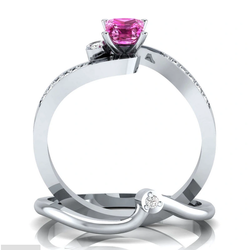 European and American hot-selling fashion women's zircon ring silver-plated couple ring party wedding ring