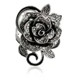  New European and American retro women's ring creative rose silver-plated micro-inlaid crystal jewelry wholesale